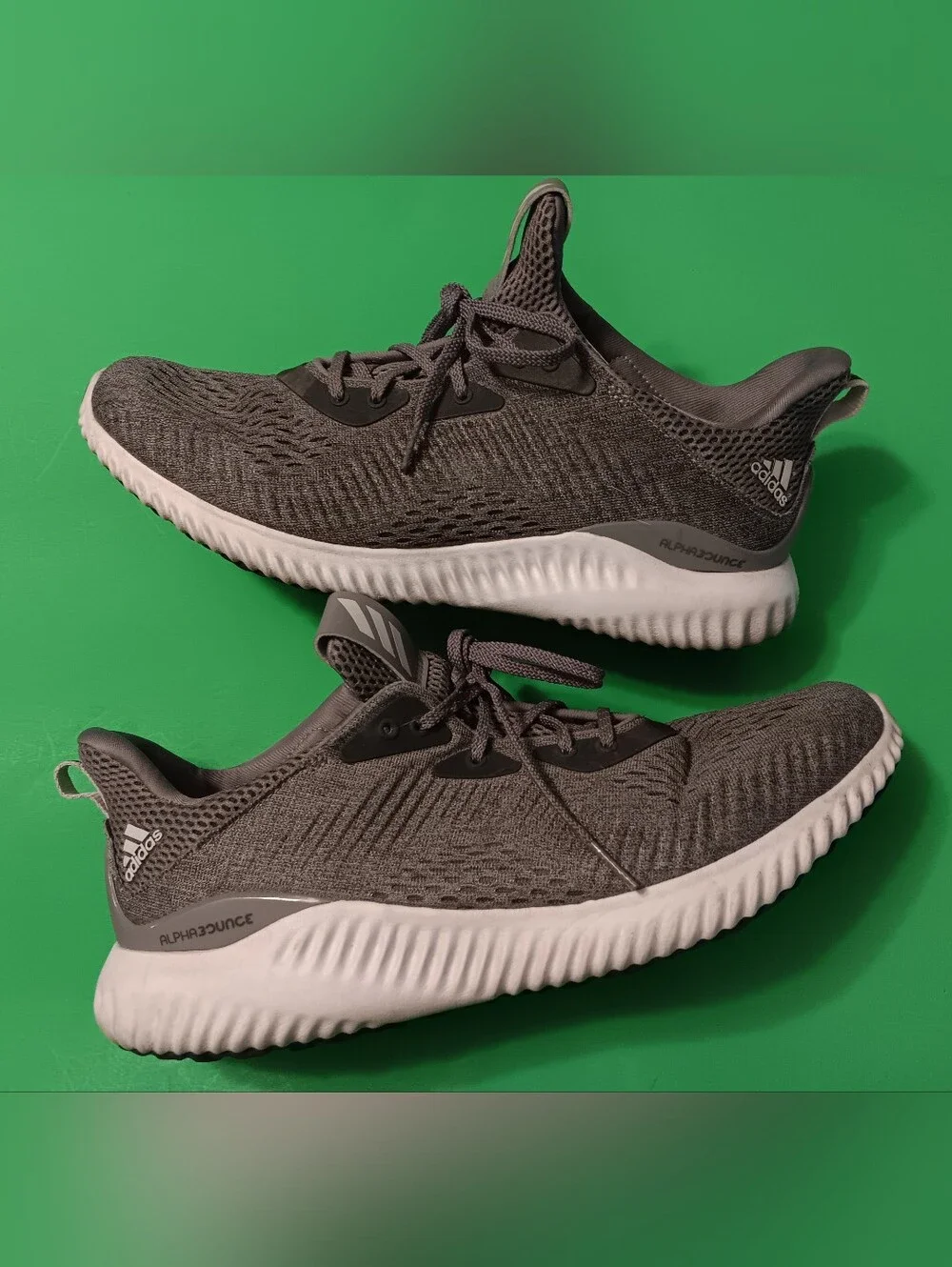 Adidas Alphabounce 1 Running Shoes (GV8826) Preowned Triple Gray Men's Sz 10.5
